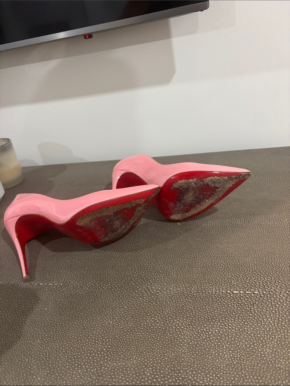 Christian Louboutin Pink Patent Pointed Pumps - Picture 5 of 5